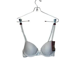 Lily of France Women's Bra French Charm Gel Touch Push Up Bra  White Sz. 34B NWT